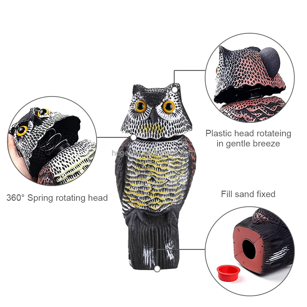 Outdoor Garden Bird Scarer Owl Decoy With Rotating Head Buy Owl Decoy
