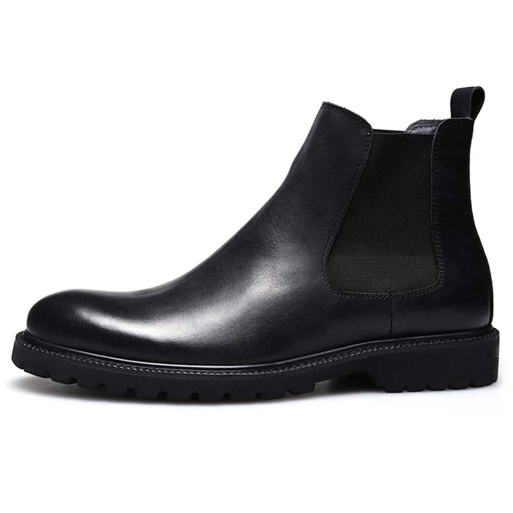 Top Layer Leather Chelsea Boots Handmade Wearresistant Breathable Pure