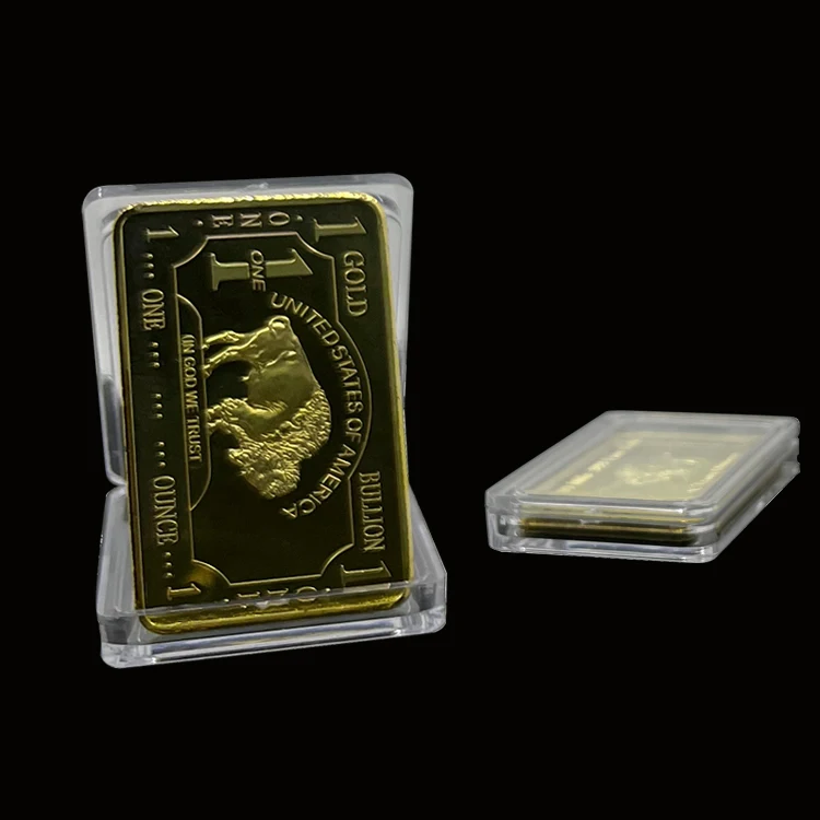 Fast Delivery Metal Fake 24k Gold Zimbabwe Coin Gold Plated Bar Bullion