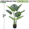 Pianta Artificiale di Monstera 90 cm 3 piedi 8 Foglie
