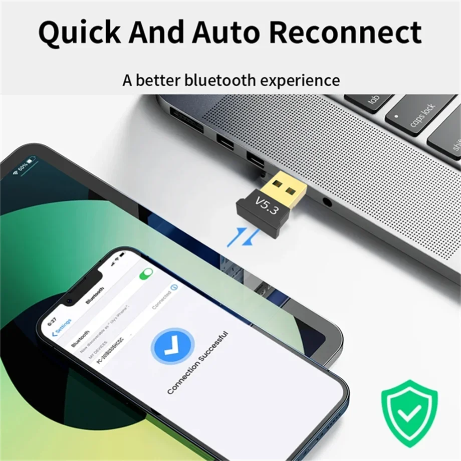 Portable USB Blue Tooth 5.3 Adapter Transmitter Receiver Audio Dongle Wireless USB Adapter for Computer PC Laptop