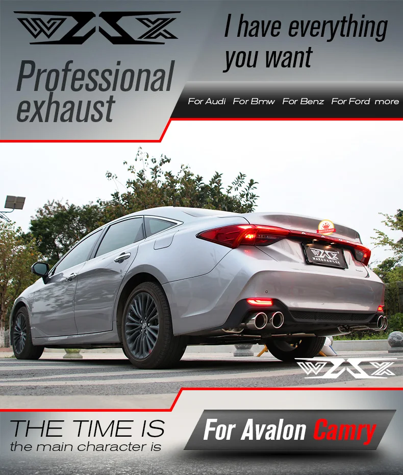 Cat-back Exhaust Pipe Stainless Steel Exhaust pipes for Toyota Camry Avalon 2012-2022 Catback Exhaust Pipe with Electronic Valve