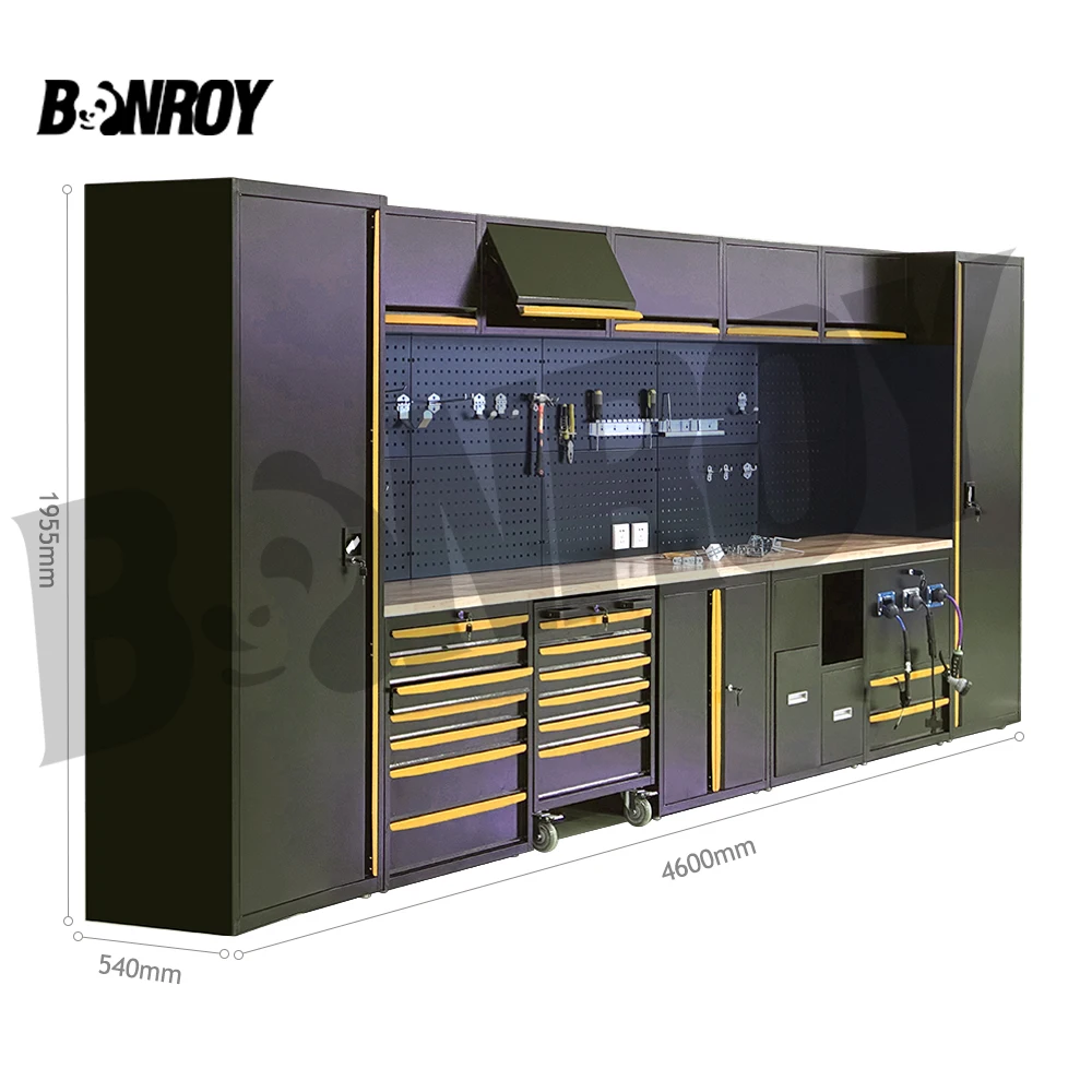 Bonroy Mobile Adjustable Workbench 72 In,Storage Cabinet Tool Cabinet Workbench Garage,Heavy Duty Steel Workbench Cabinet