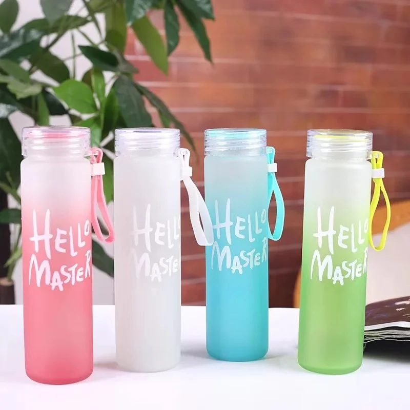 Buy Wholesale China Wholesale Design Wide Mouth Drinking Borosilicate  Custom Glass Water Bottle With Plastic Lid & Thermos Cup at USD 2