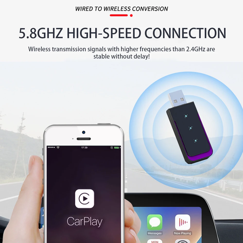Original Universal Wireless Carplay Adapter Quick Connect 2-in-1 Streaming Box Android Auto Support Carplay Dongle for Wired - view 6