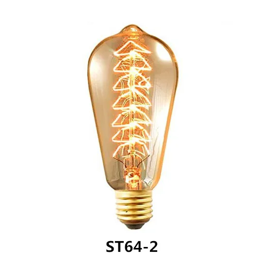 American Style ST58 ST64 40W Squirrel Cage Water Drop Tip LED Guide Lamp Antique Vintage Decorative Filament Edison Bulb