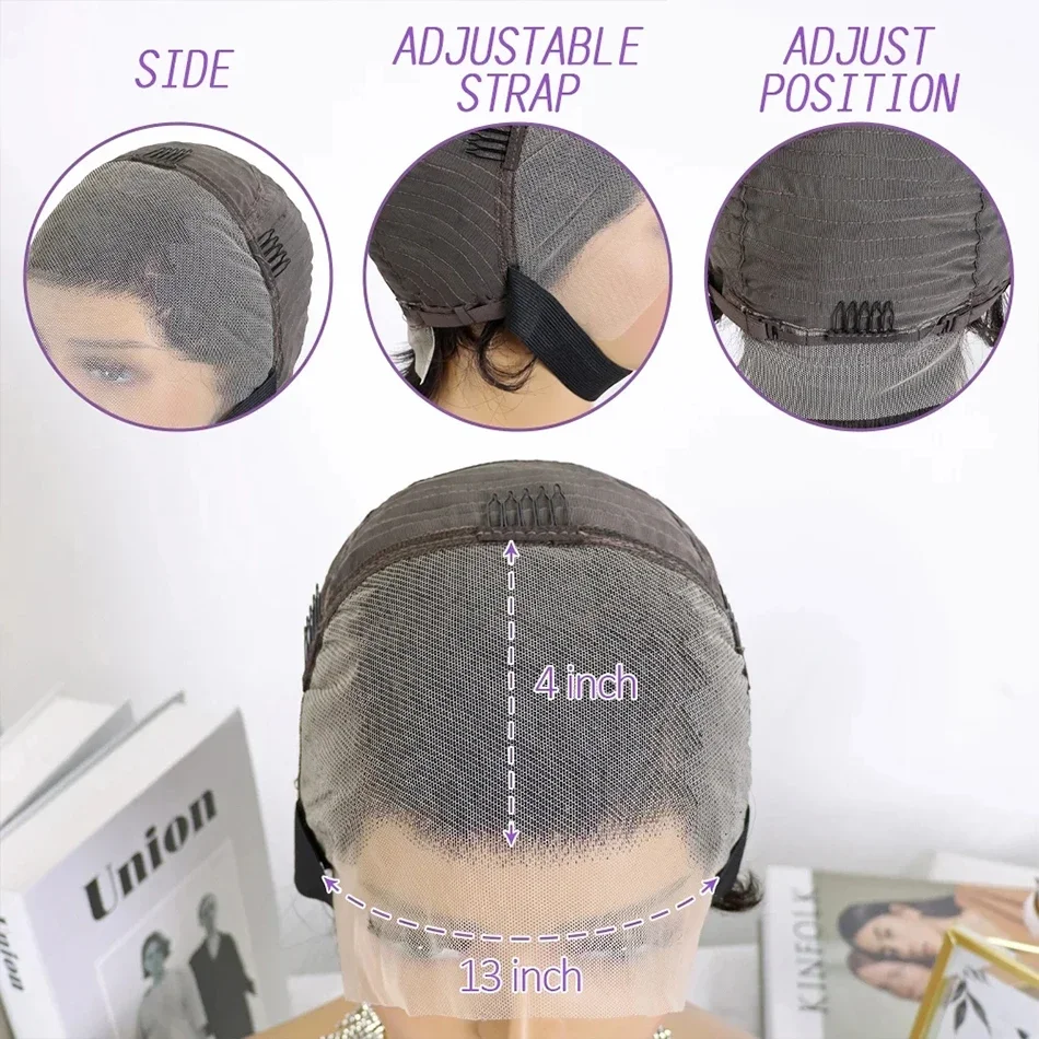 Ombre 4/27 Highlight Body Wave Bob Wig Lace Front Human Hair Wig_voghion.com