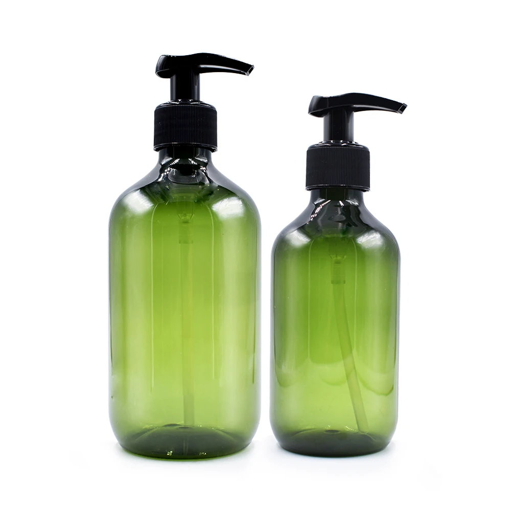 Free Sample Cosmetic Product Containers Amber Green 300 ml 500 ml Pet Bottle Shampoo Bottle