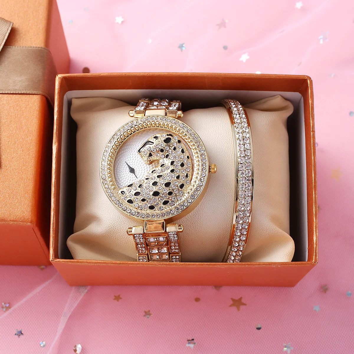 Off Park Leopard with crystals unisex watch- model #4818- BLING Peugeot Women main image 4
