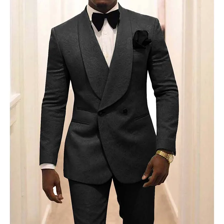 Groomsmen Wedding Suit Groom Tuxedos Shawl Lapel Men Suits 2 Pieces ...