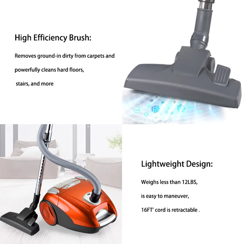 Proper Price Top Quality Canister Vacuum Cleaner  Assembling Dust Cup or Dust Bag at Will