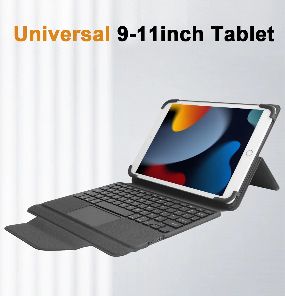 product factory directly manufacture universal tablet case with magic keyboard for 9 11 inch soft smooth leather material tablet cover-31