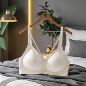 Beautiful Back Anti-sagging Adjustable Suitable Leopard Print Thin Summer Small Chest Gathered Seamless Wire Free Underwear