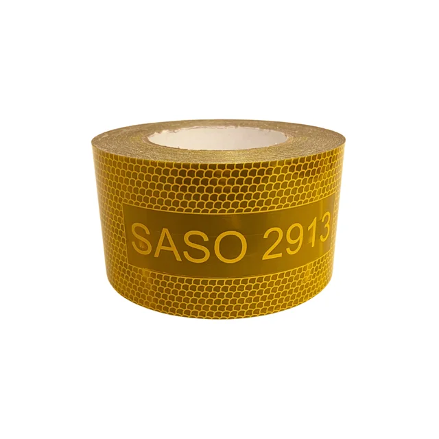 Vehicles Trucks Safety PET Matelized Saso 2913 Retro Reflective Tape For Saudi Arabic Market