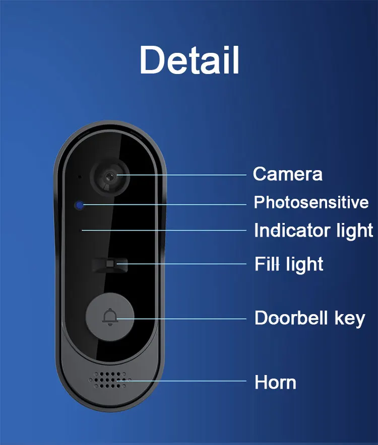 Waterproof Ip65 720p Hd Tuya App Wifi Door Bell Video Wireless