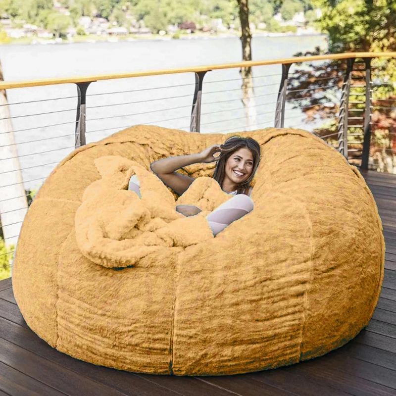 7Ft Big No Fillers Indoor Large Lazy Sofa Lounger Bean Bags Bed