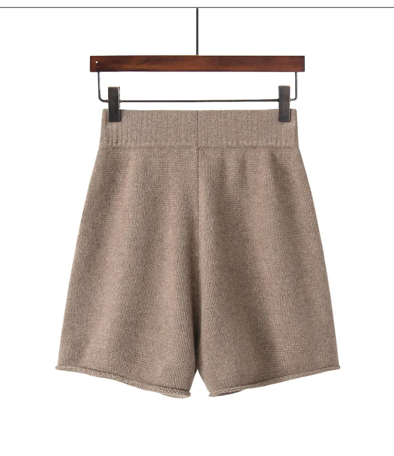 Warm Waist Short Leggings Woolen Knit 