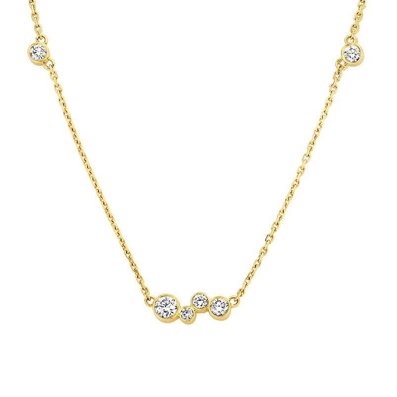 Gemnel 925 Silver Fashion Pendant Gold Bezel Pave Diamond Bar Necklace ...