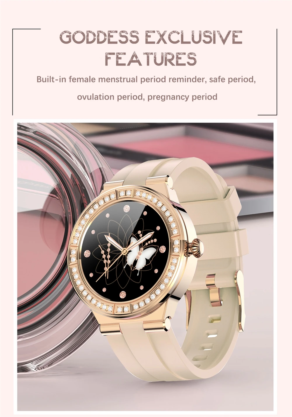 Wholesale LIGE BW0323 beautiful gold female smartwatch nice