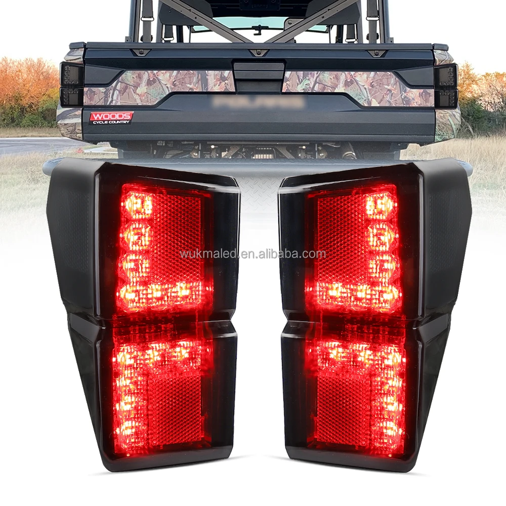 Smoke Led Tail Light Rear Left+right For Polaris Ranger 1000 Xp Crew