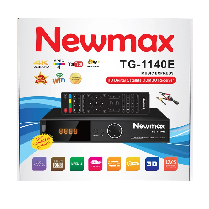 NEWMAX TG-1140E New Qbox Decoder Set Top Box 8k Laser Receiver CCAM YouTube Dvb T2 s2 Combo Decoder