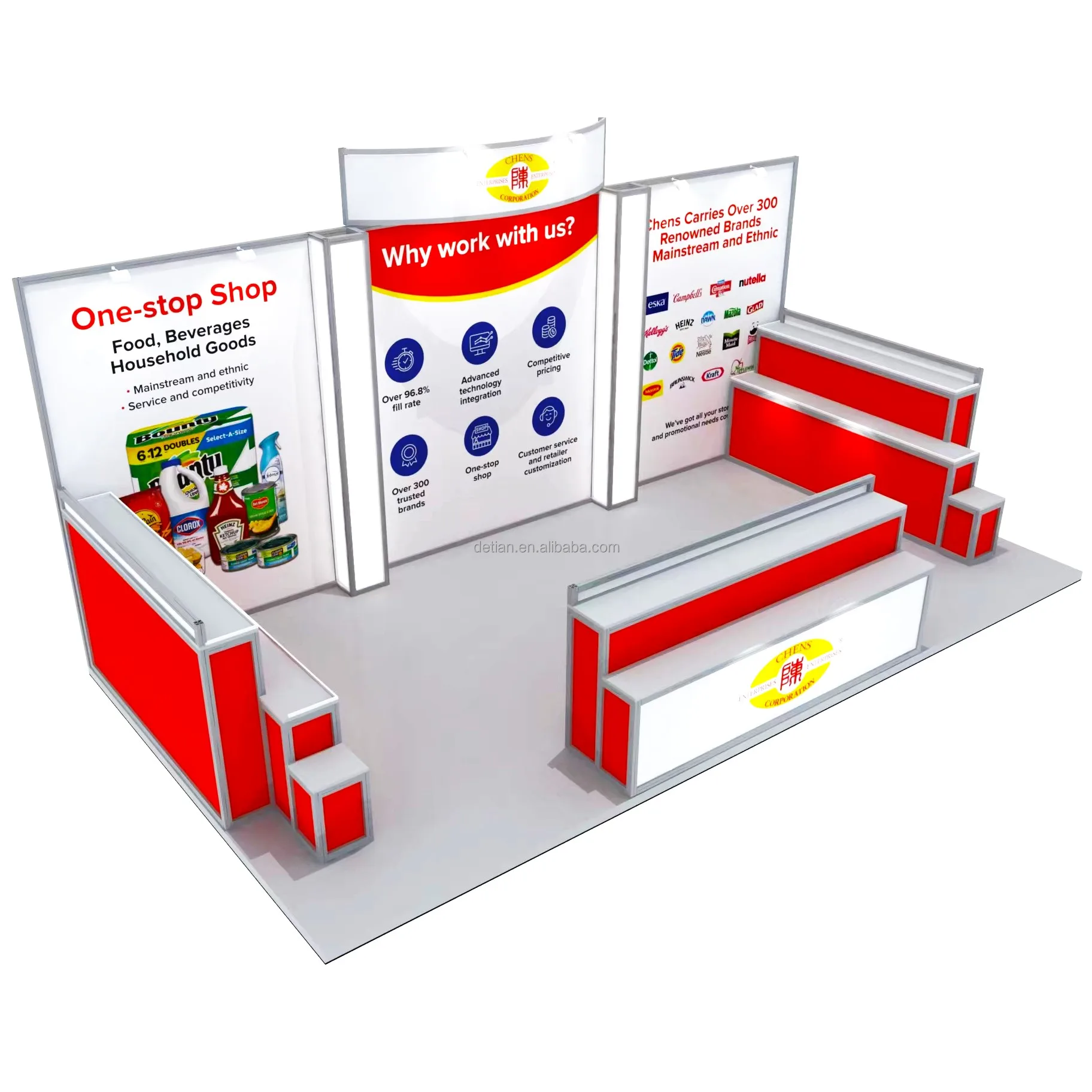 Shanghai Detian Display Booth Exhibition Stand Light Makeup Stand Trade