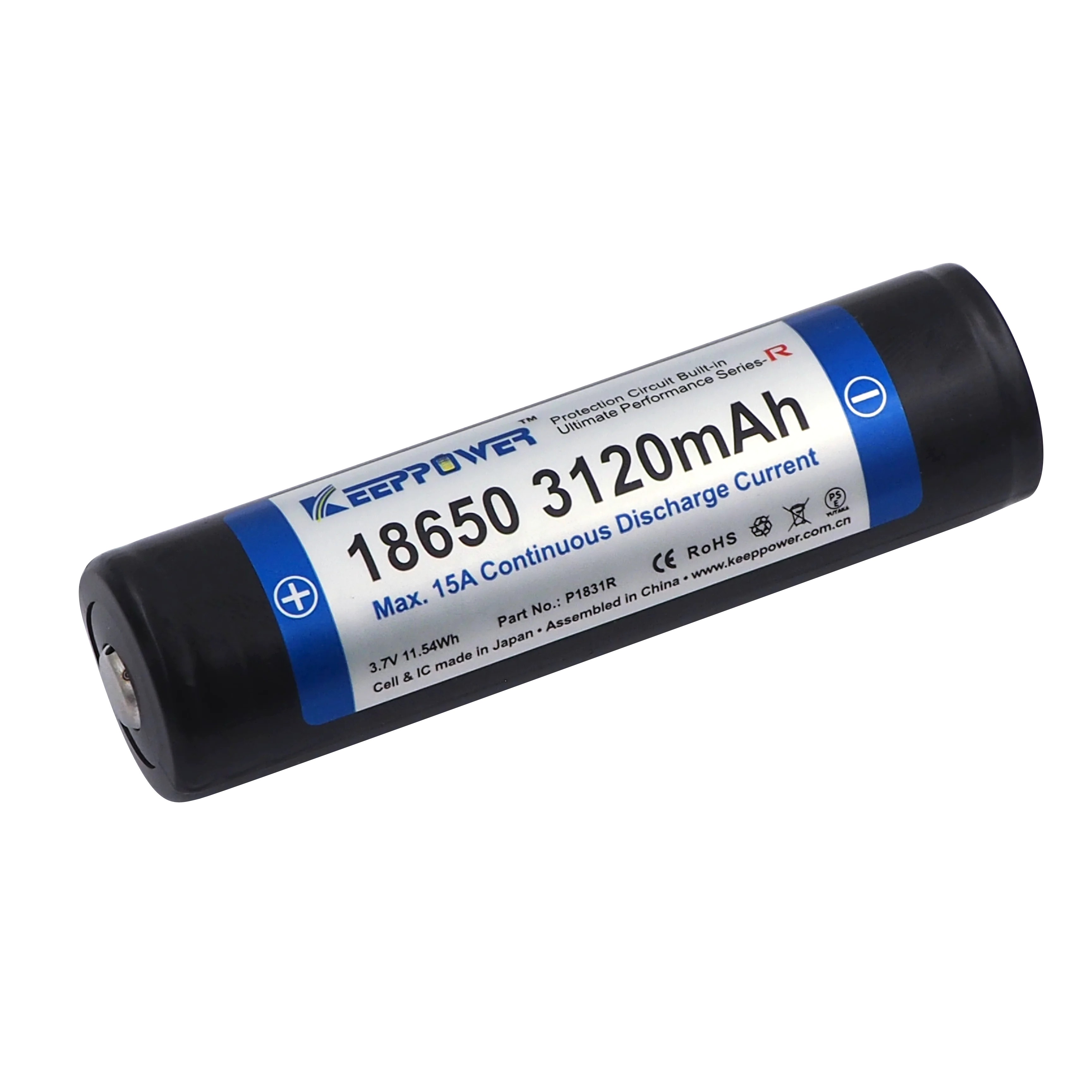 トイガン KEEPPOWER 18650 3120mAh Keeppower保護付き18650 3120mAh P1831Rリチウムイオン充電式