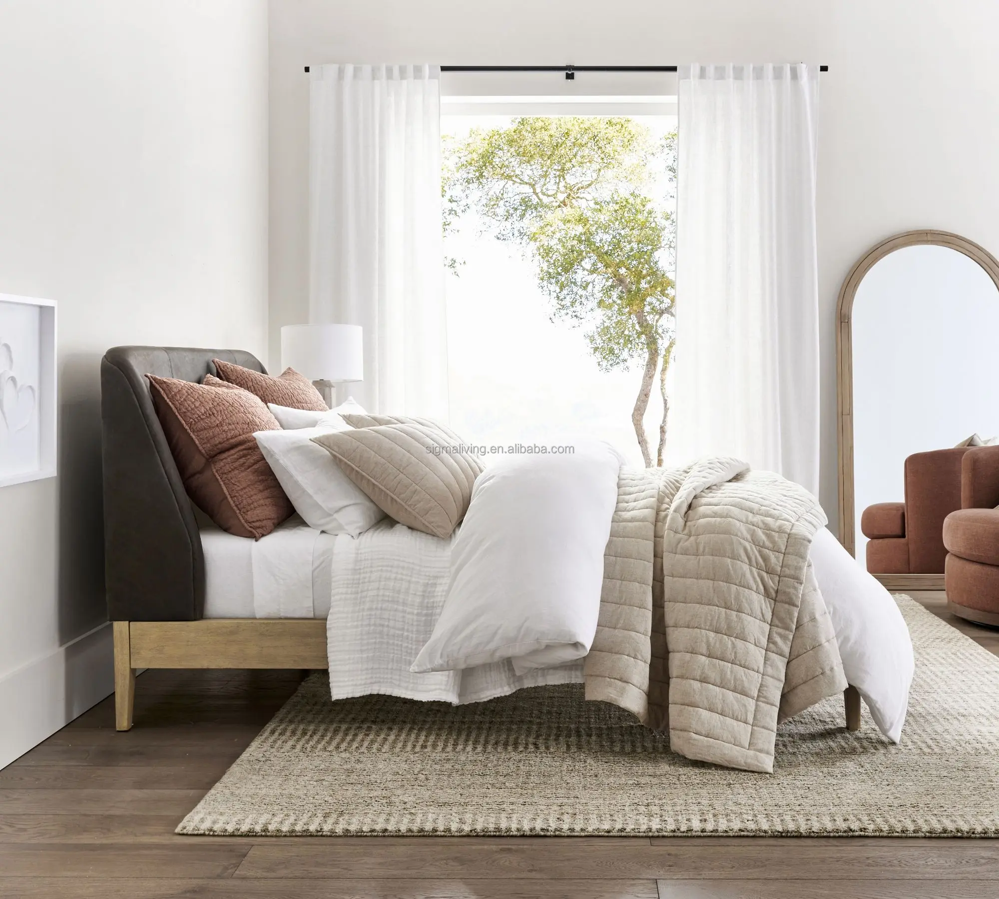 king bed platform bed bedroom furniture leather panel leather bed