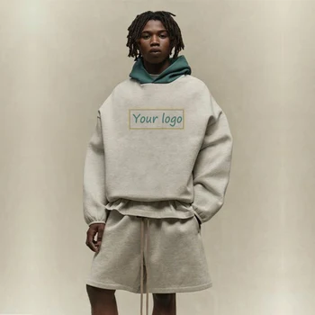 Free Sample Oversized Heavyweight Sweatshirt Puffy Sleeves Boxy Fit & Cropped Cut Custom OEM Hoodie with DTG Print Graphic