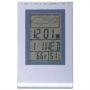 Customizable LOGO Weather Forecast Weather Station Clock Lcd Digital Time Date Calendar Temperature Plastic Table Clock