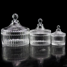 Glass Crystal Jar Diamond Cut for Kitchen Sugar Snack Candy Jar Wedding Vintage Crystal Glassware Manufacturer Luxury Christmas