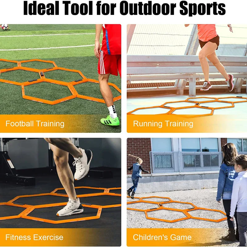 Speed Training Eco PP Nylon Hex Agility Rings for Soccer