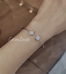 Bespoke 9K-18K Gold Bracelet - Set with 2 IGI Radiant Lab Diamonds, Accept Image Design, 72hr Proof