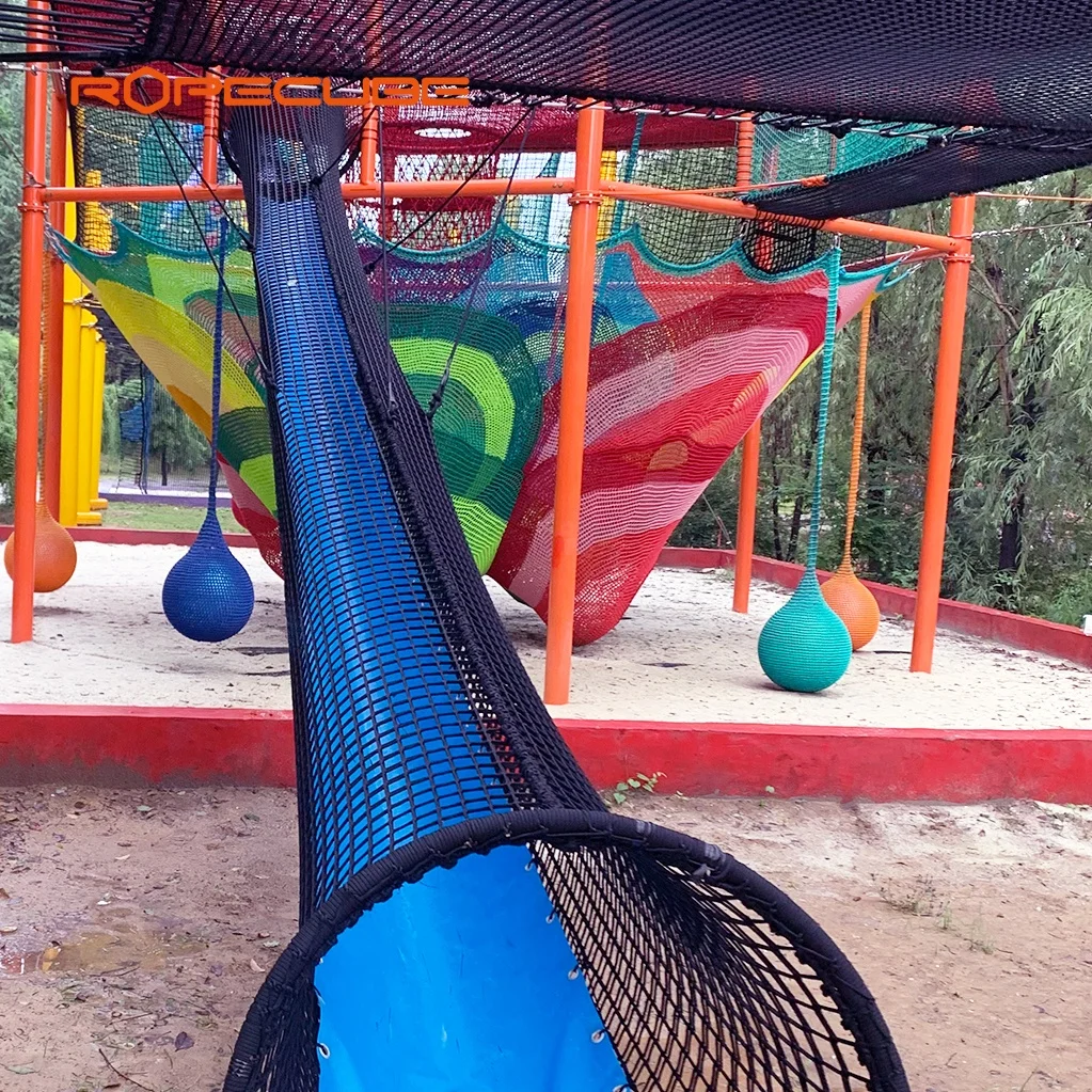 Ropecube Factory Customized Colorful Rope Spider Web Playground Outdoor Fitness Equipment for Children Climbing Play Set