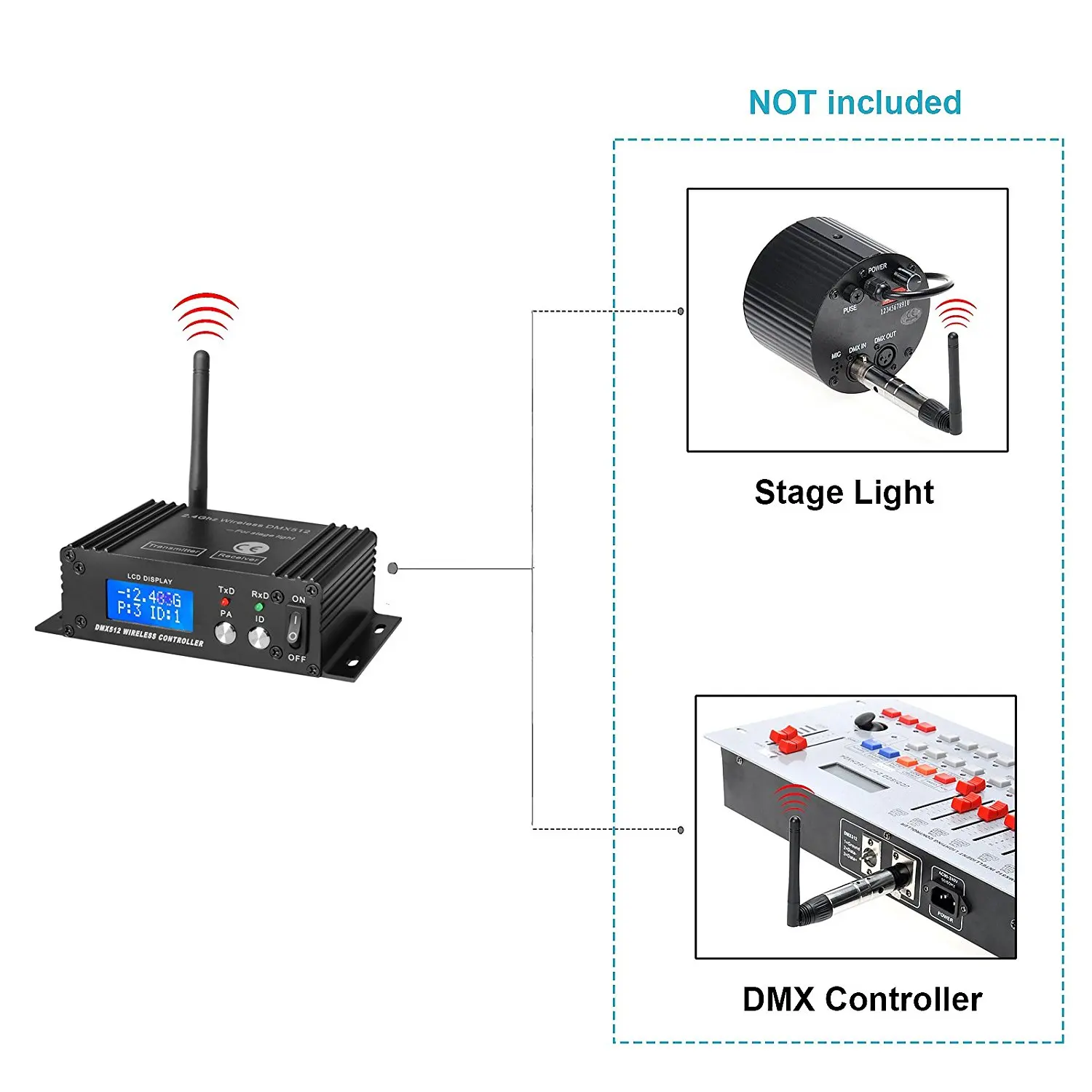 DMX512ライトコントローラーDmx512トランシーバー2.4gワイヤレス
