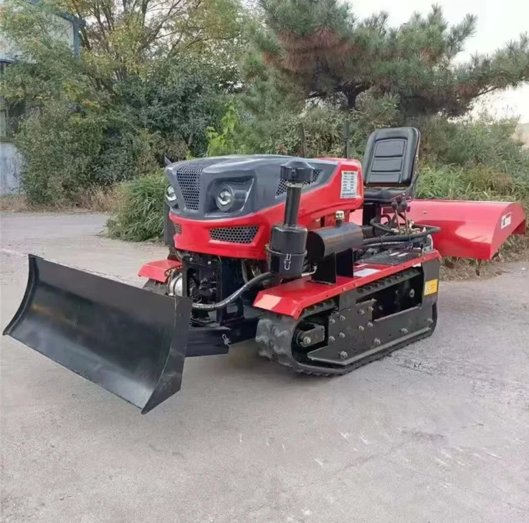 New Multi Functional Crawler Micro Tiller Self Propelled Rotary Tiller Ditching Small Agricultural Field Crawler Tractor