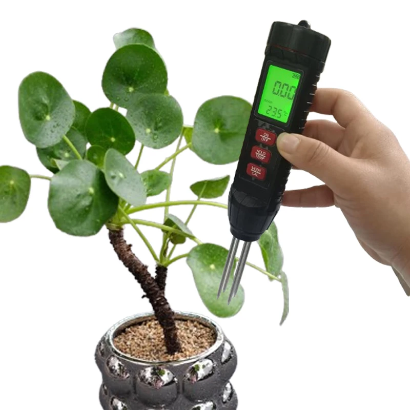 Tuinwerktuie EC Temperatuur Vlugtigheid 3 in 1 Grond Ec Toetser vir Tuin