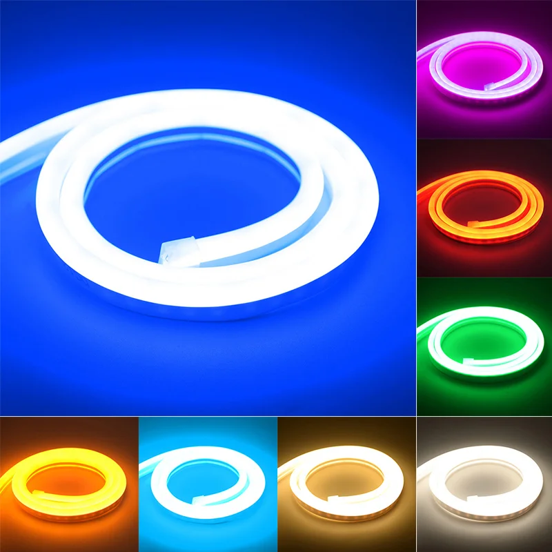 5M Waterproof Outdoor USB 5V RGB Neon Rope Light Full Kit Smart APP ...