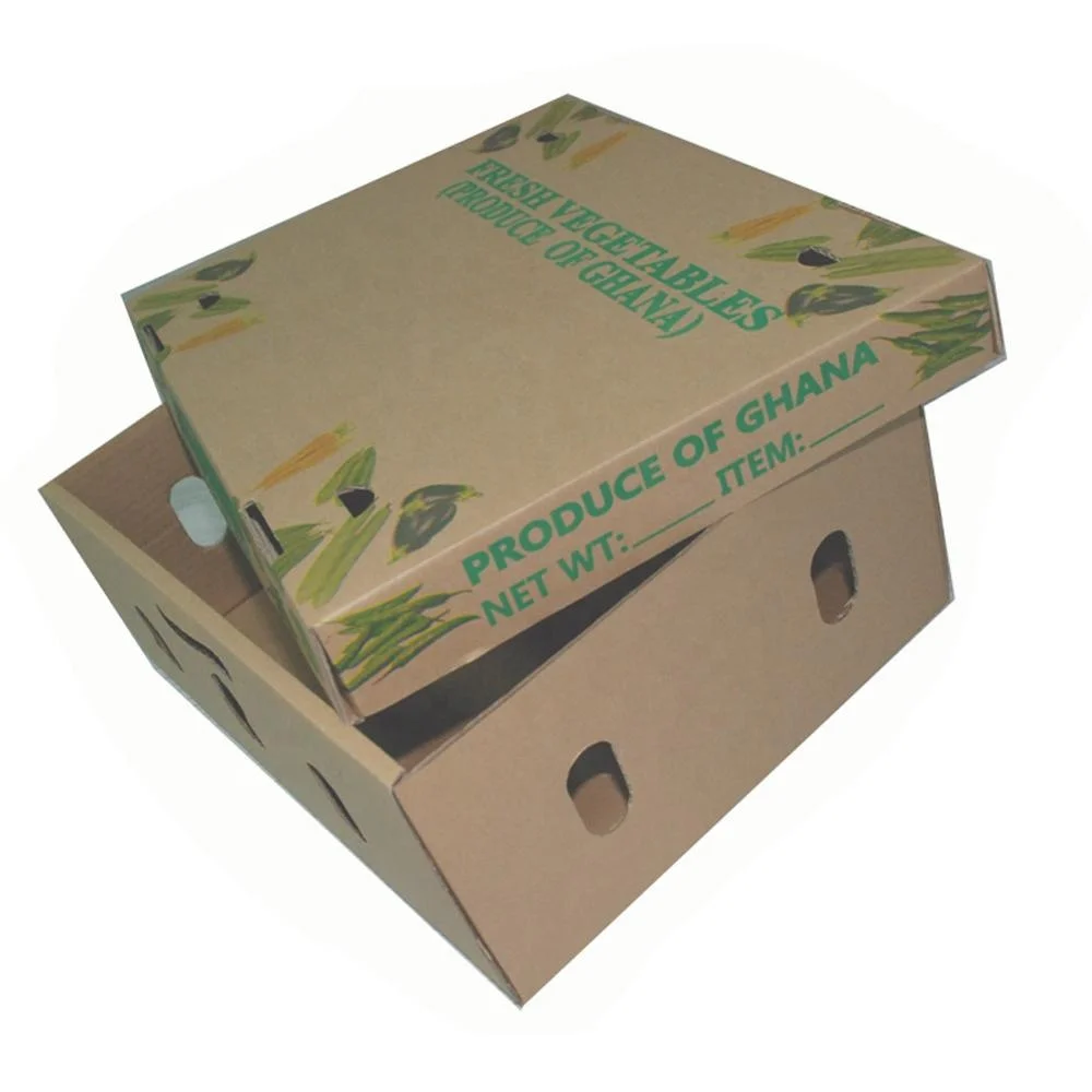 Mangos Fruit Cardboard Carton Box Strong Durable Fresh Fruit Transport Mango Corrugated Packaging with Handle