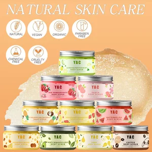 New Arrival OEM 500ml Organic Fruit Body Scrub Private Label Skin Care SPA Whitening Moisturizing Body Cleansing Cream