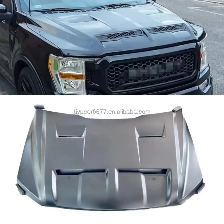 product tiypeor engine hoods for ford f150 f 150 2021 2022 2023 pick up aluminum 4x4 engine hood cover bodykit protector bonnet  f 150-4