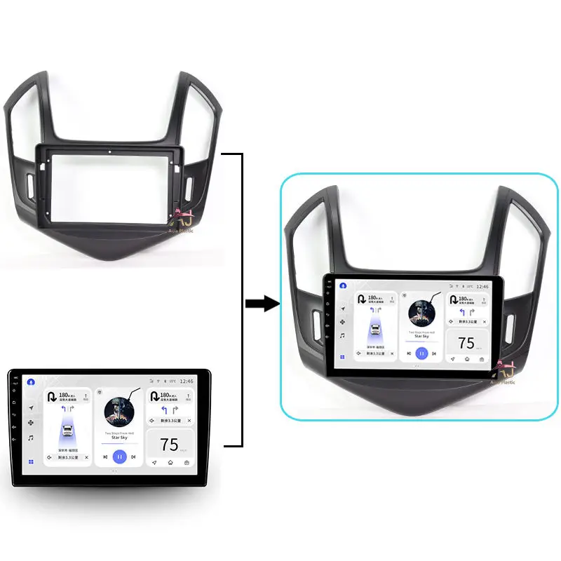 Aijia 9inch Radio Monitor Frame Audio Dvd Panel for for 2009-2011 Chevrolet Cruze Car Panel Frame