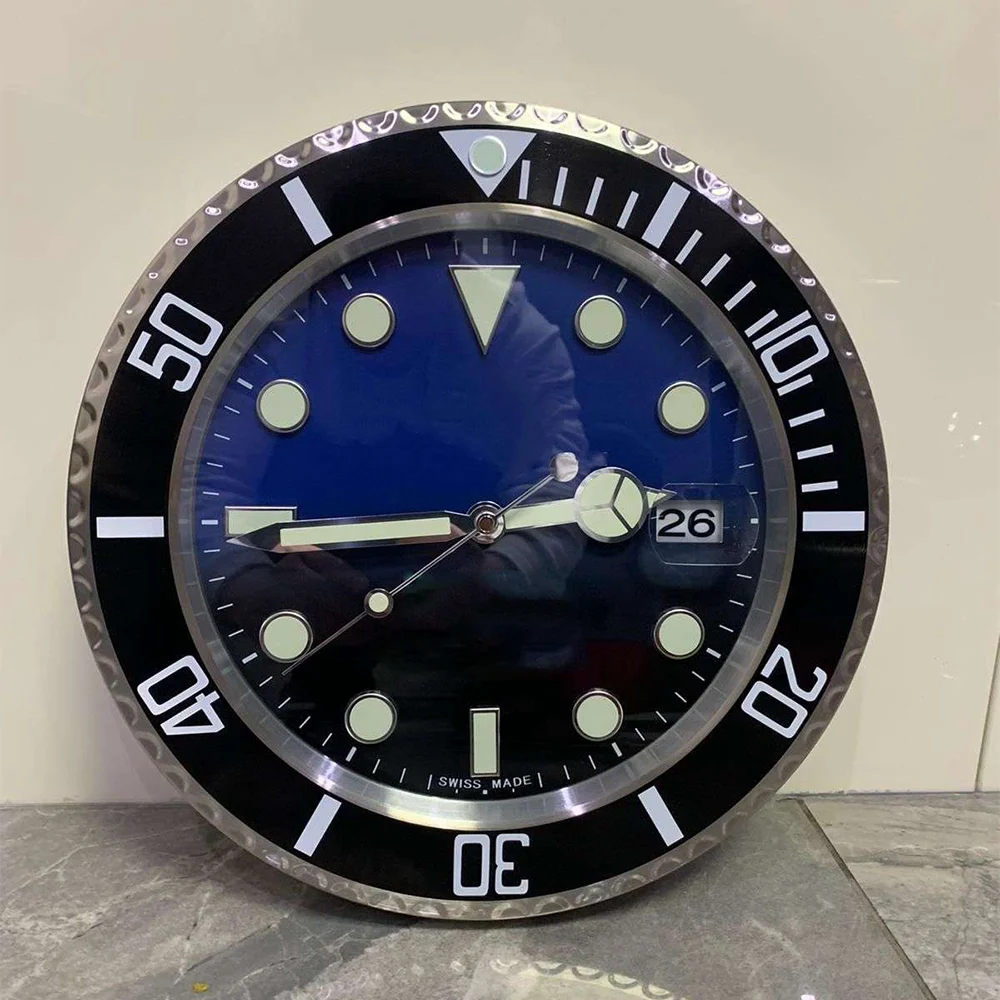 2024 Round Classic Grand Customized 14inch Aesthetic Metal Art Home Decor Large Watch Modern Luxury Wall Clock for Living Room