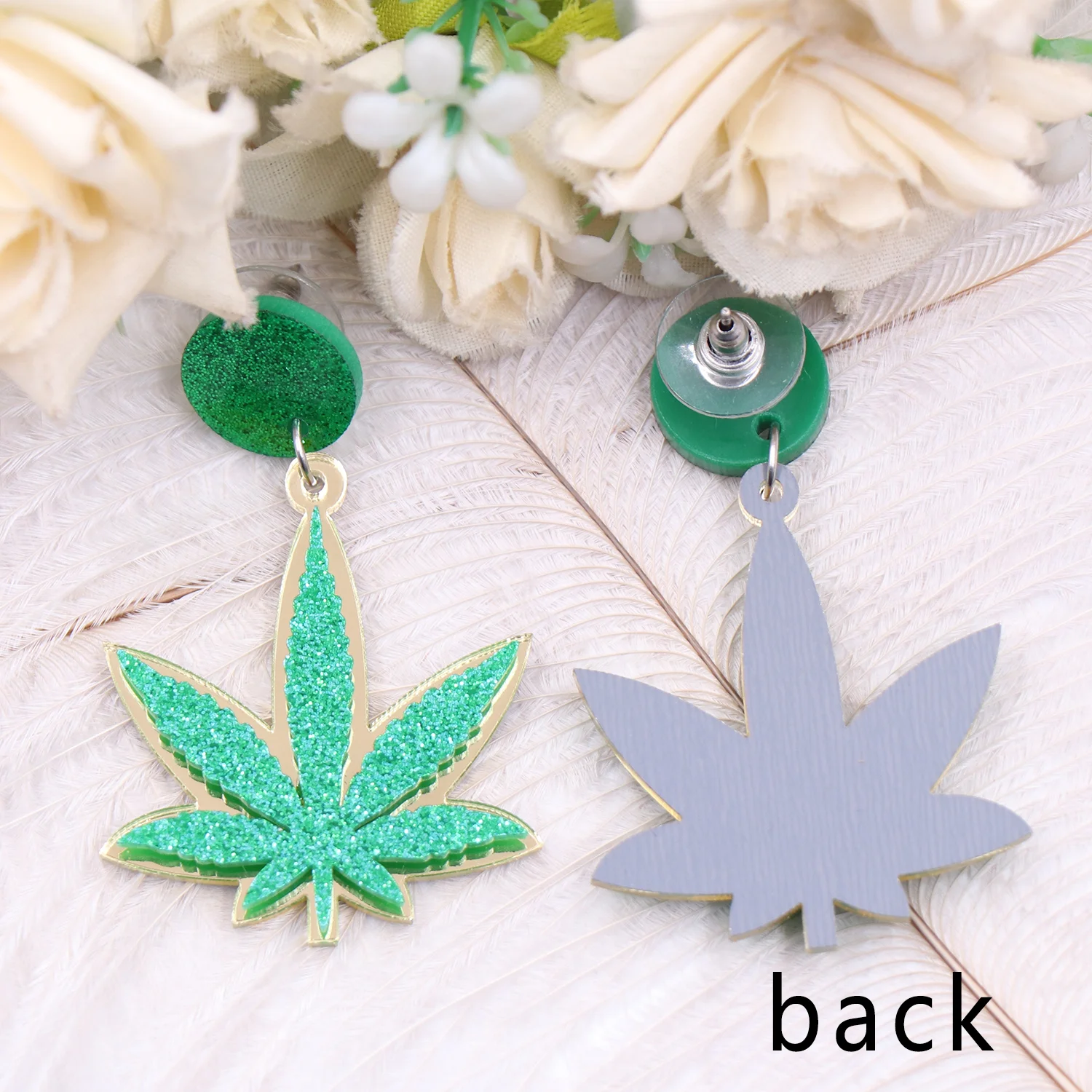 ERS348ER1692 1pair Top fashion CN Drop maple leaves TRENDY Acrylic earrings Jewelry for women manufacture