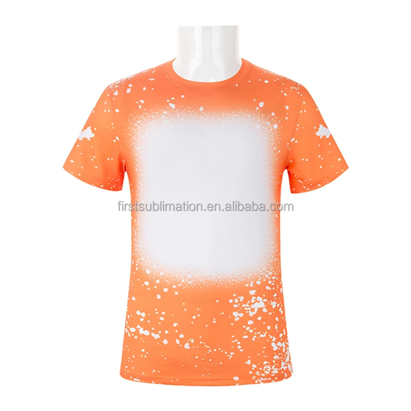 Tee Shirt Orange Bleached Shirts 