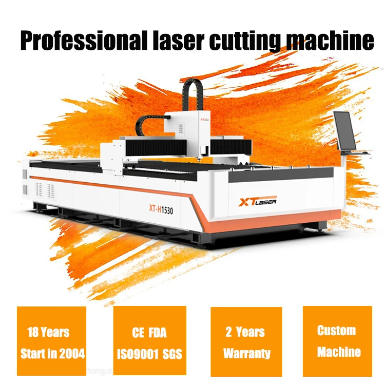 XT LASER DXF Metal PLT Dwg BMP Fiber Laser Cypcut  Laser Cutting Machines 1530 Open Type SS CS Cutting
