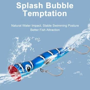 20cm 120g Wooden Splashing Popper Lure Saltwater Boat Trolling Fishing Artificial Bait – Popper – view 4