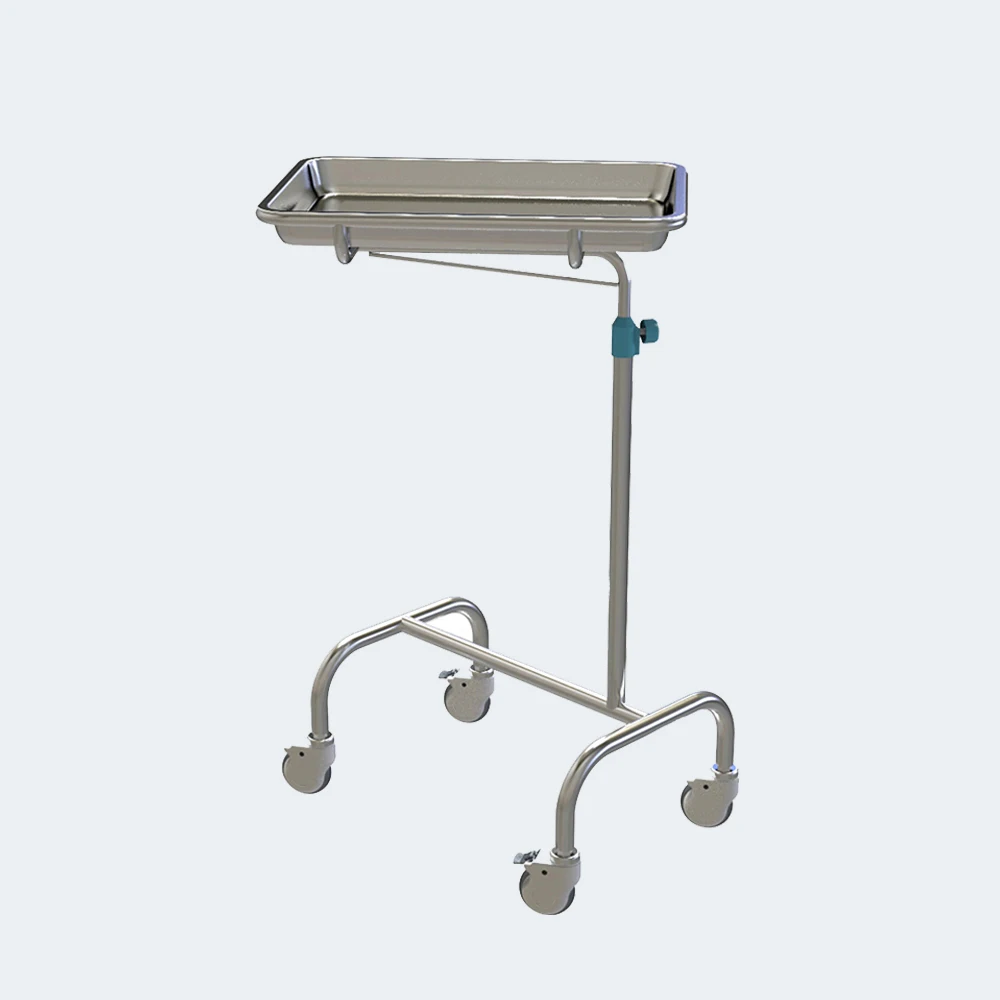 Stainless Steel Hospital Use Single Arm Mayo Table Operation Instrument Trolley