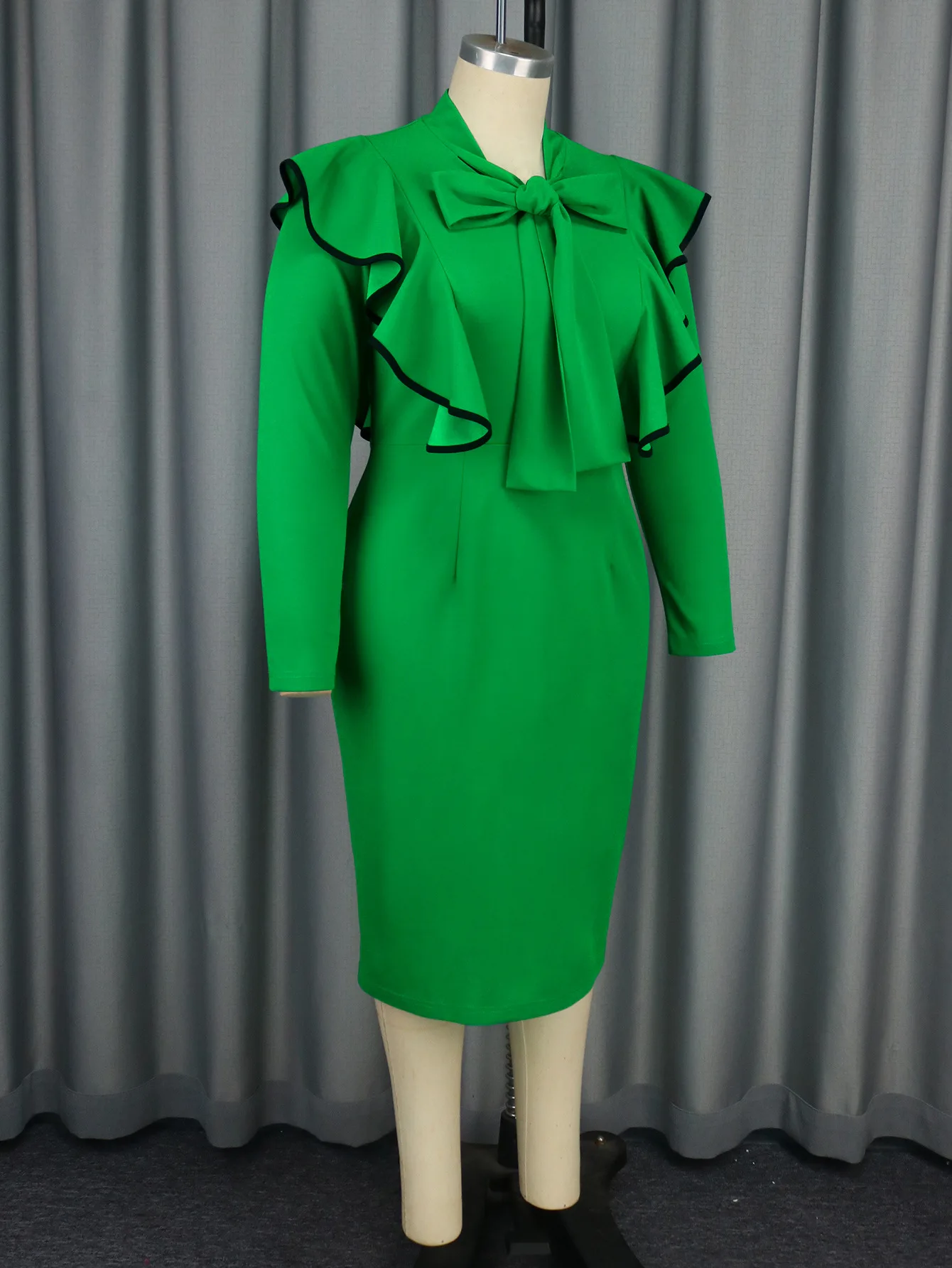 Alibaba Factory African-inspired Green Ruffle Midi Dress Alibaba Factory African-inspired Green Ruffle Midi Dress