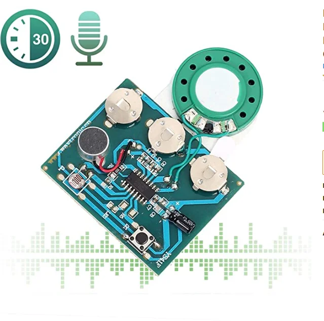 Custom Pre-recording and Recordable Music Greeting Card Sound Chip Module for Greeting Card